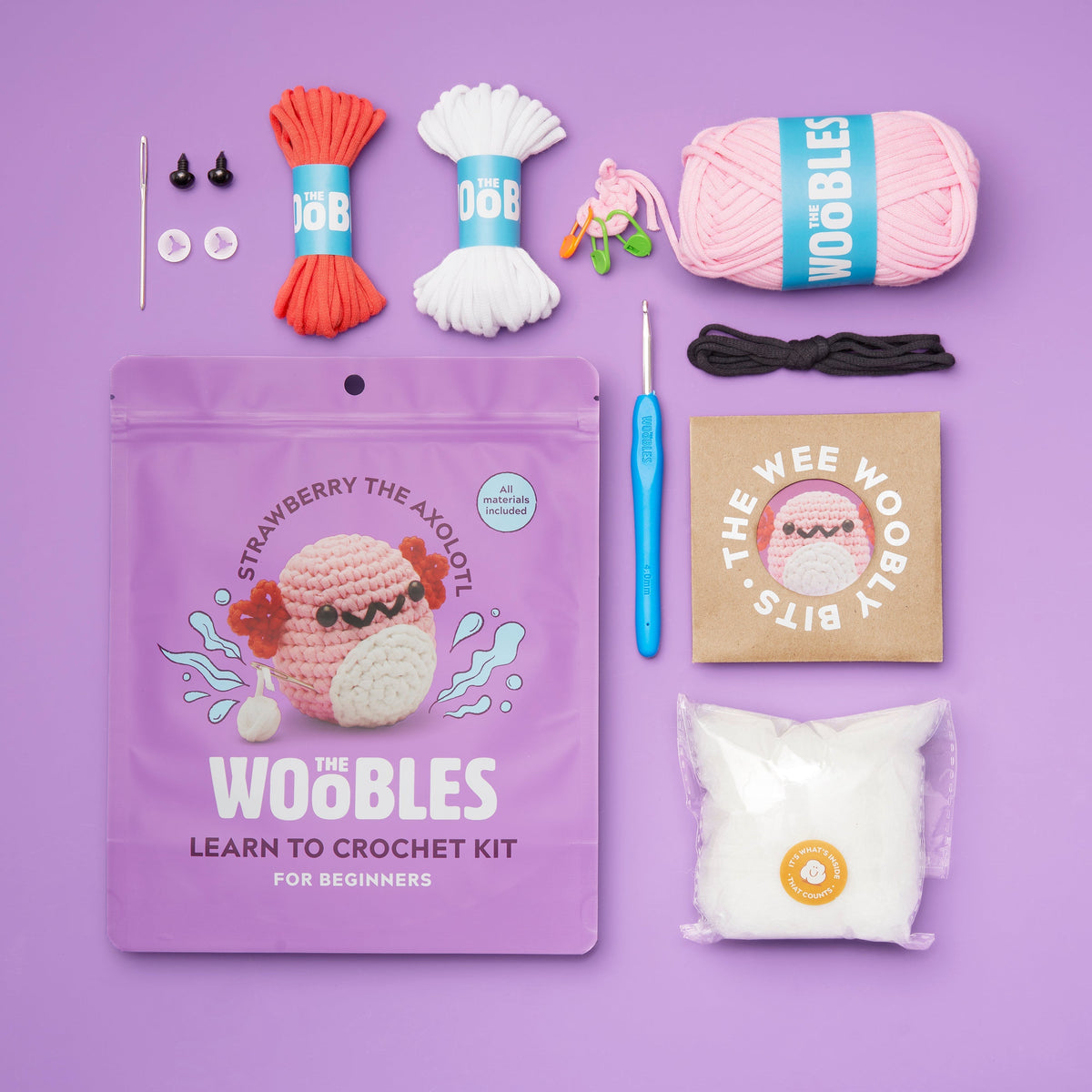 Kibakids - Strawberry the Axolotl Crochet Kit