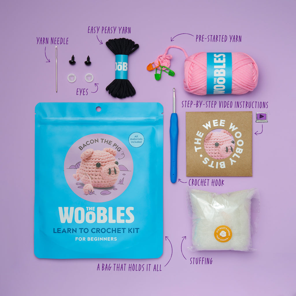 Kibakids - Bacon the Pig Crochet Kit