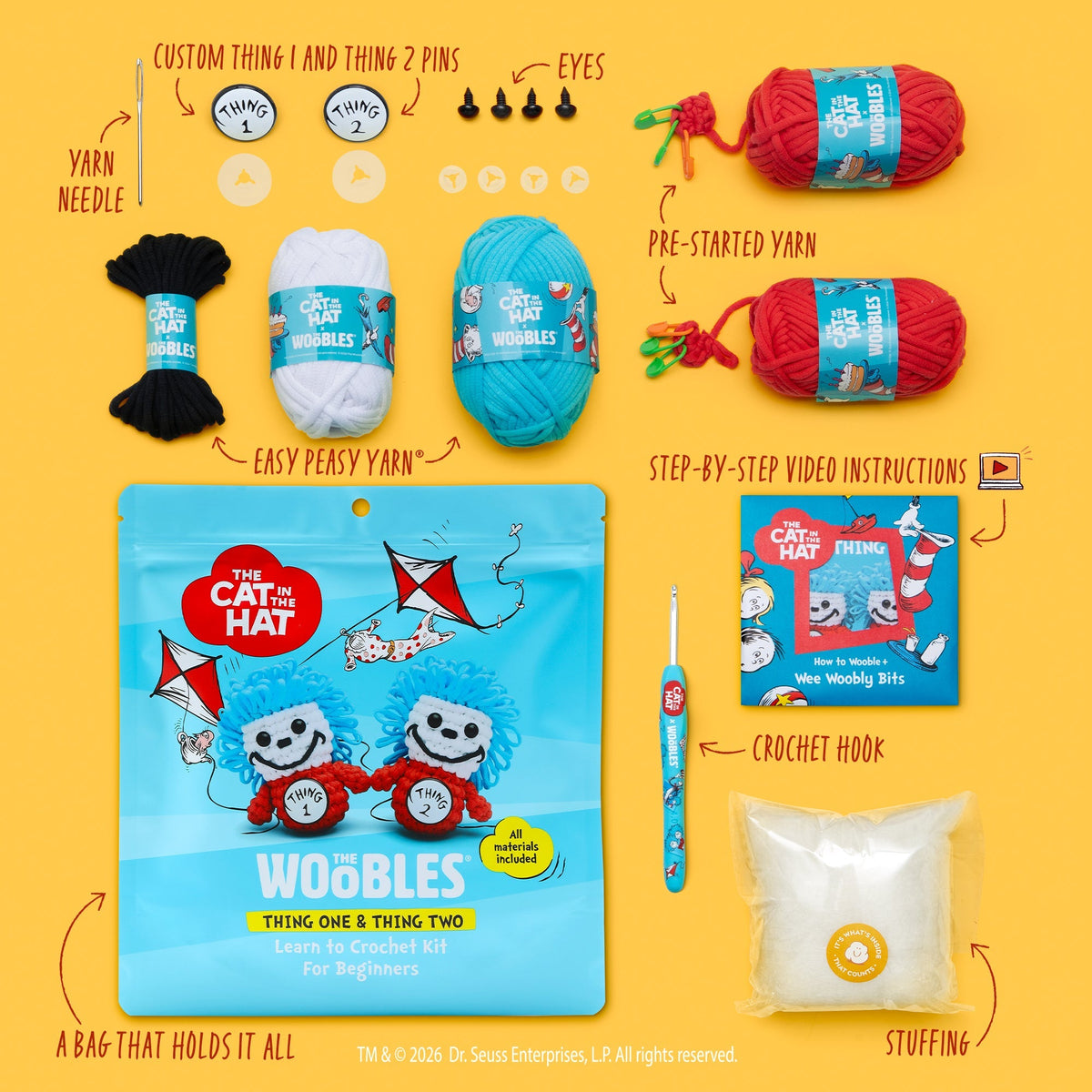 Kibakids - Thing 1 & Thing 2 Crochet Kit