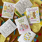 Kibakids - Birthday Hugs! Coloring Card