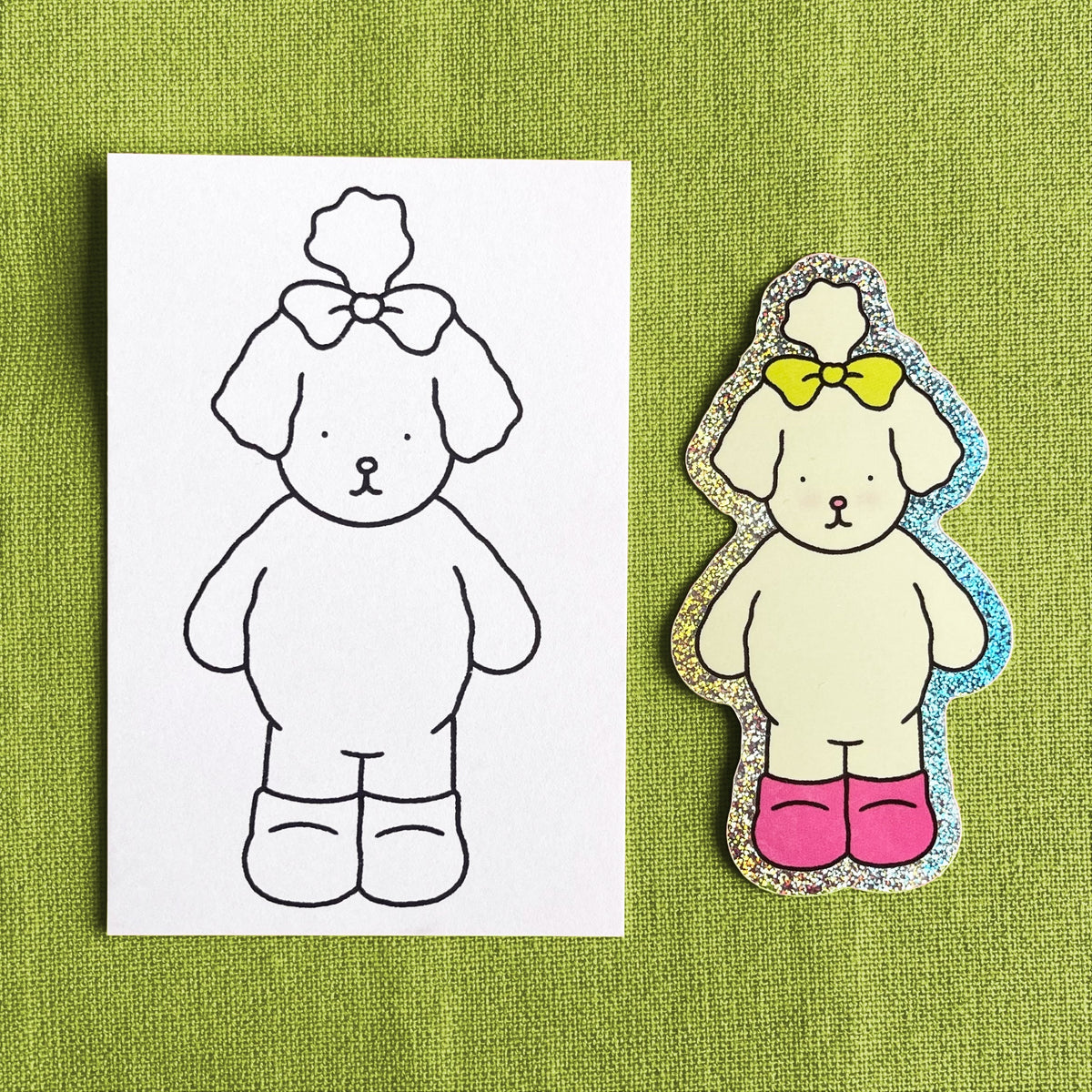 Kibakids - Apple Glitter Sticker + Info Card