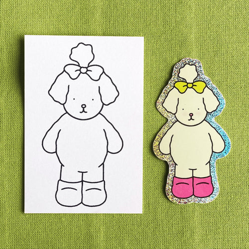 Kibakids - Apple Glitter Sticker + Info Card