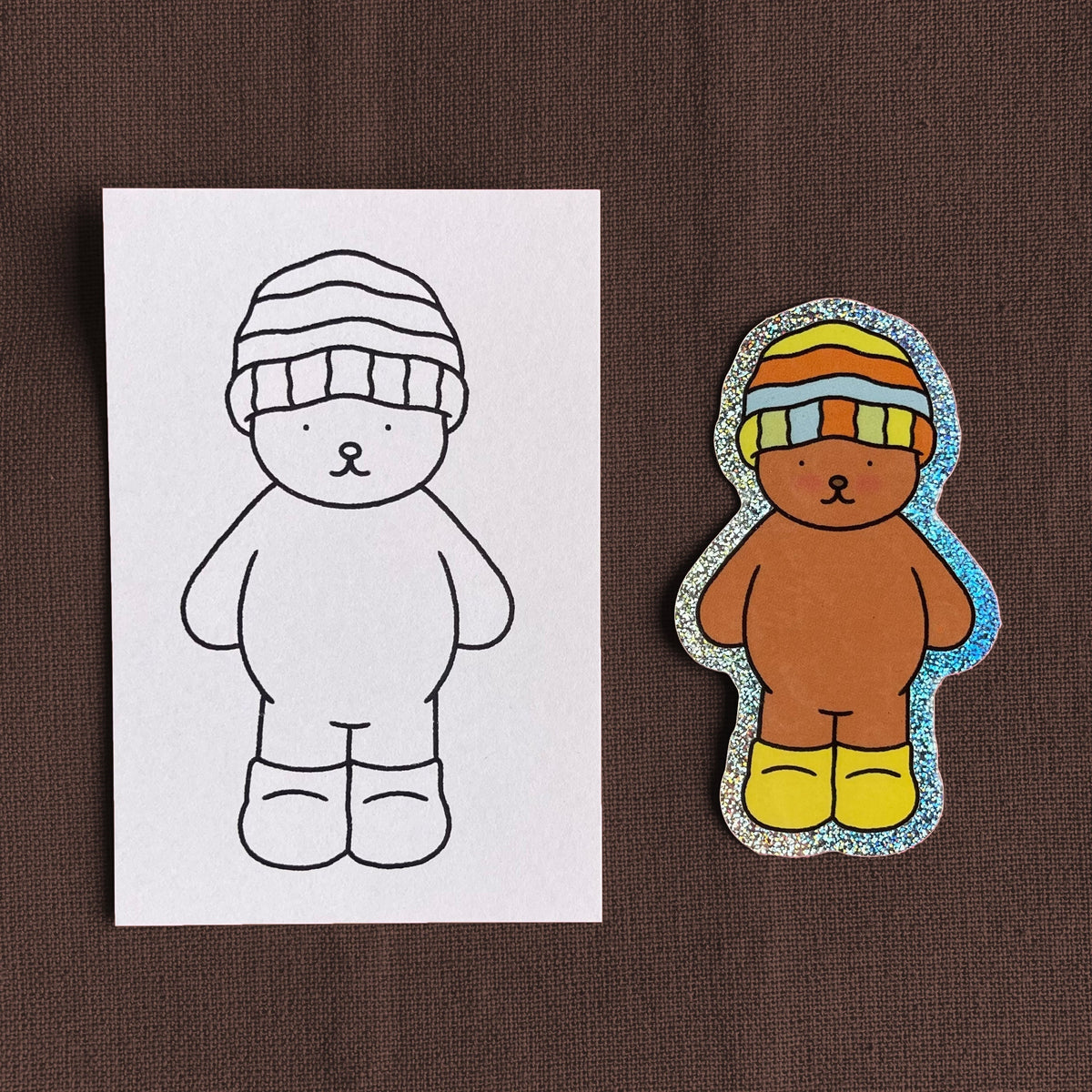 Kibakids - Beanbag Glitter Sticker + Info Card