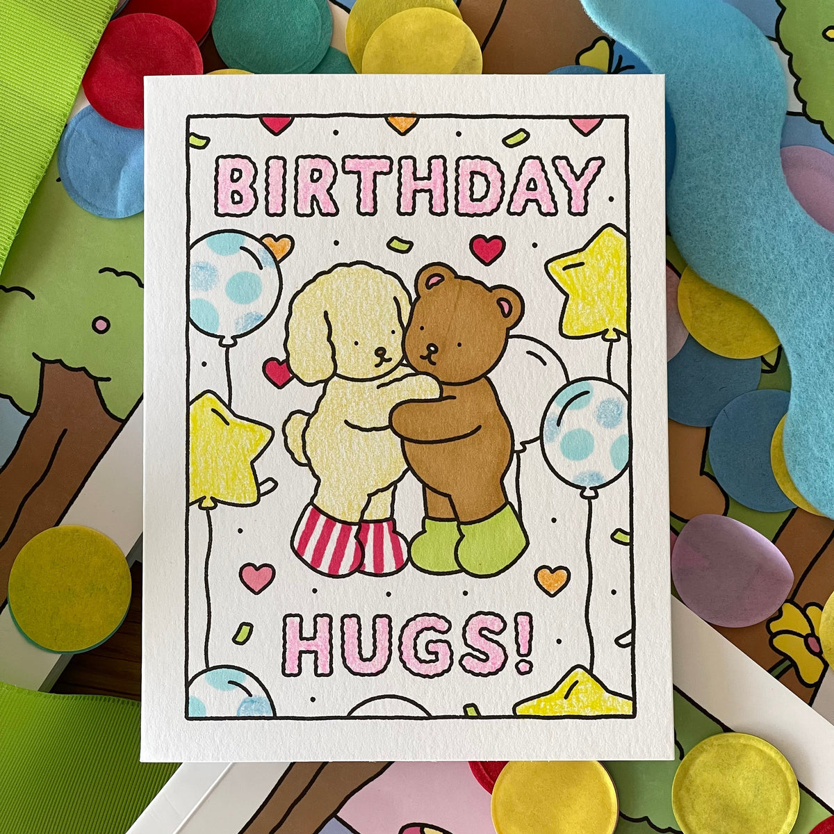 Kibakids - Birthday Hugs! Coloring Card