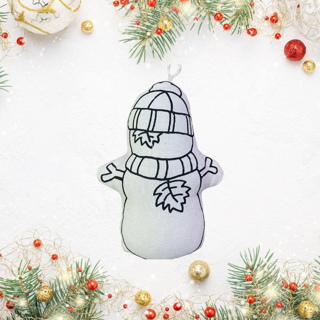 Kibakids - Snowman Christmas Ornament Coloring Set