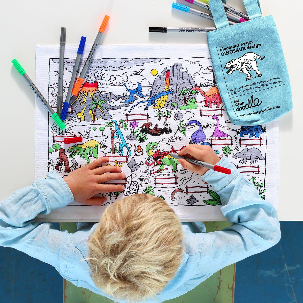 Kibakids - colour your own placemat gift bundle