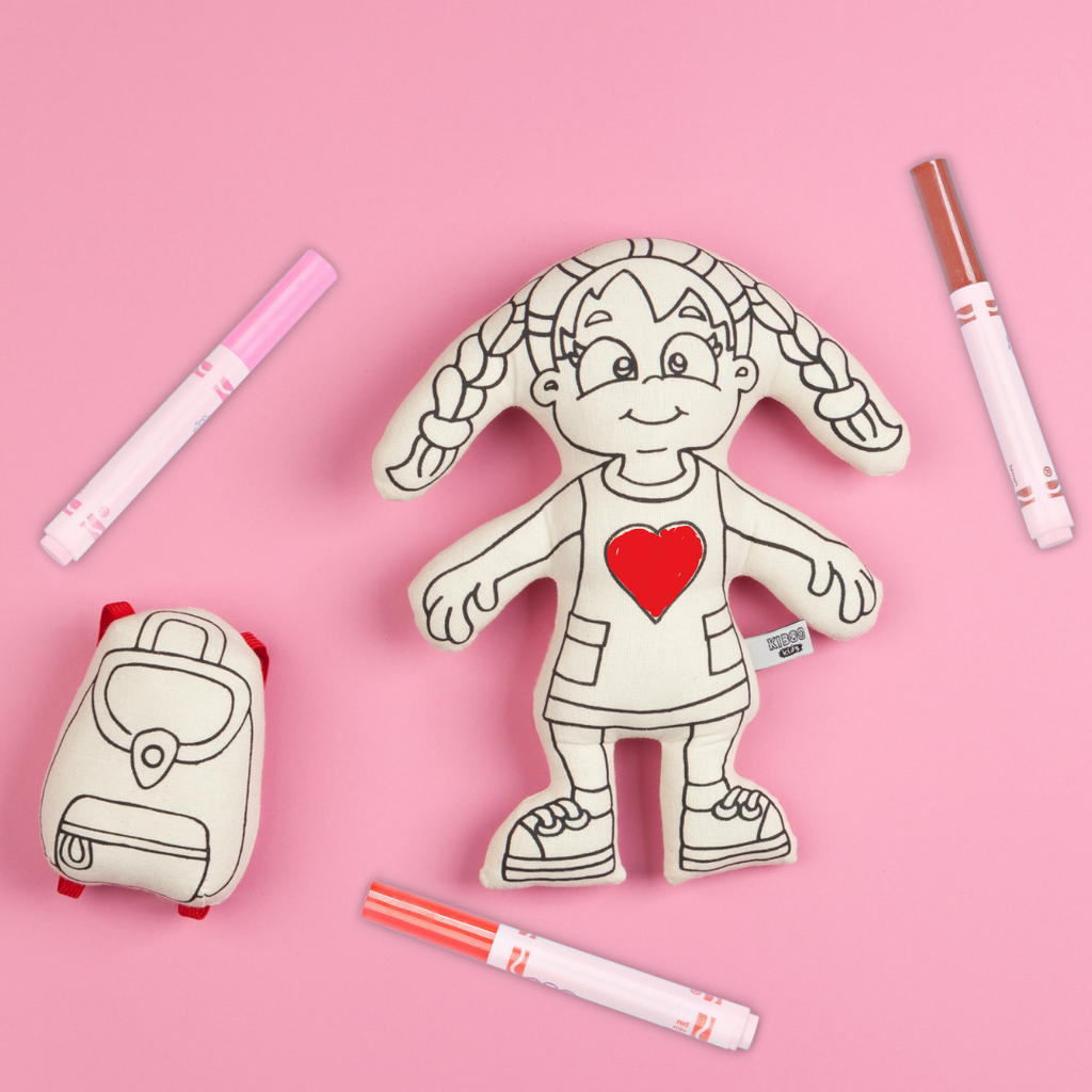 Kibakids - Girl with Braids Coloring Set