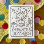 Kibakids - Happy Birthday Coloring Card