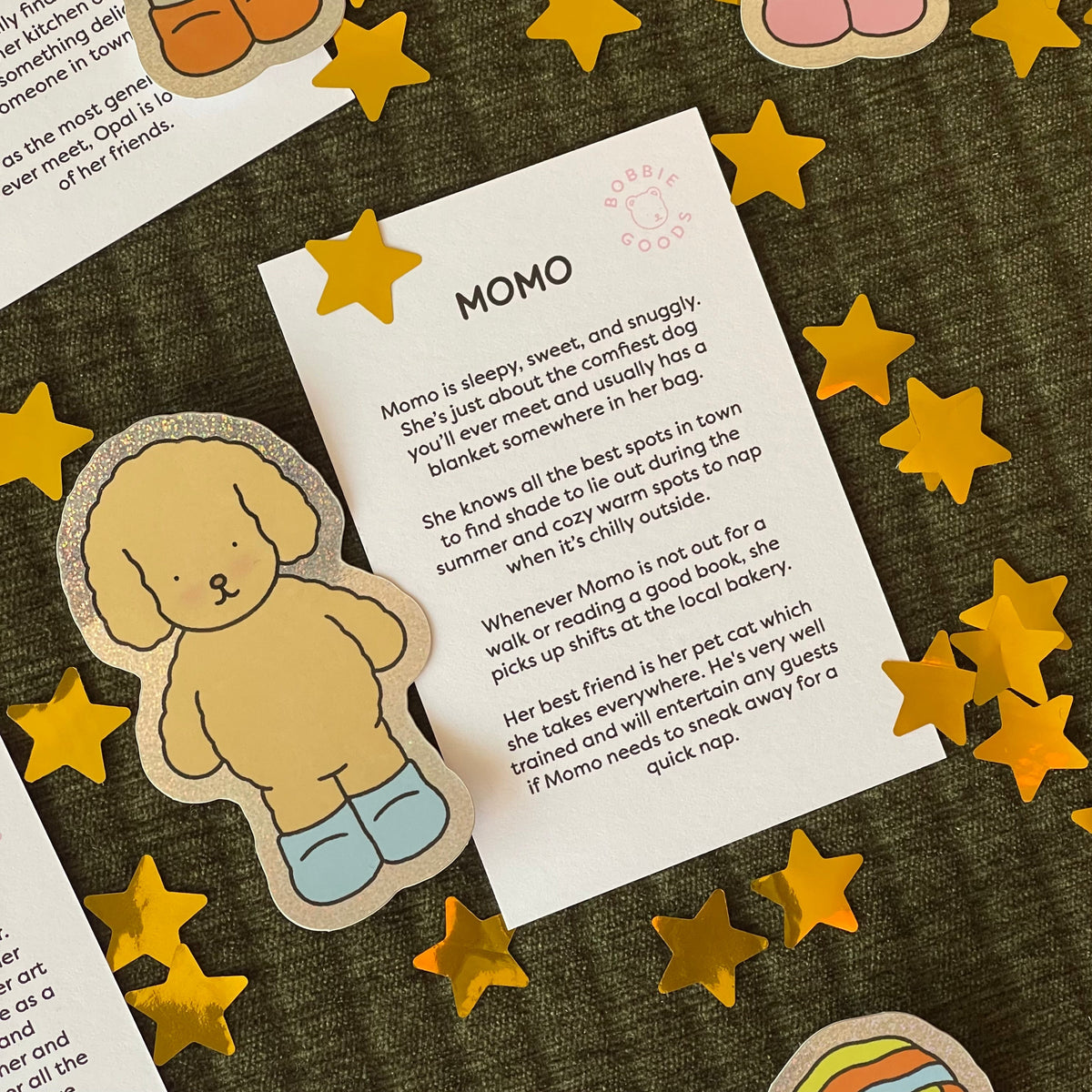 Kibakids - Momo Glitter Sticker + Info Card