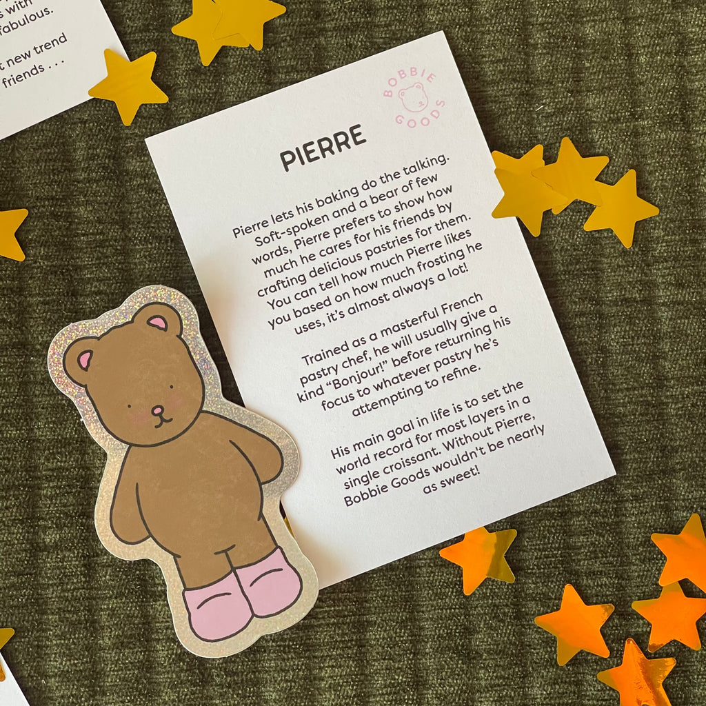 Kibakids - Pierre Glitter Sticker + Info Card