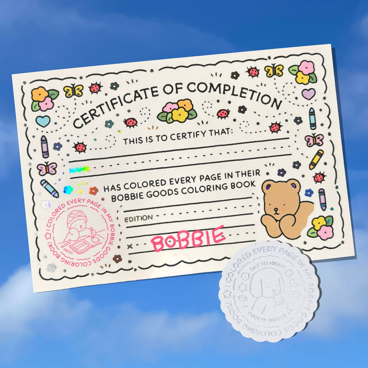 Kibakids - Official Kibakids Coloring Book Completion Certificate & Sticker Seal