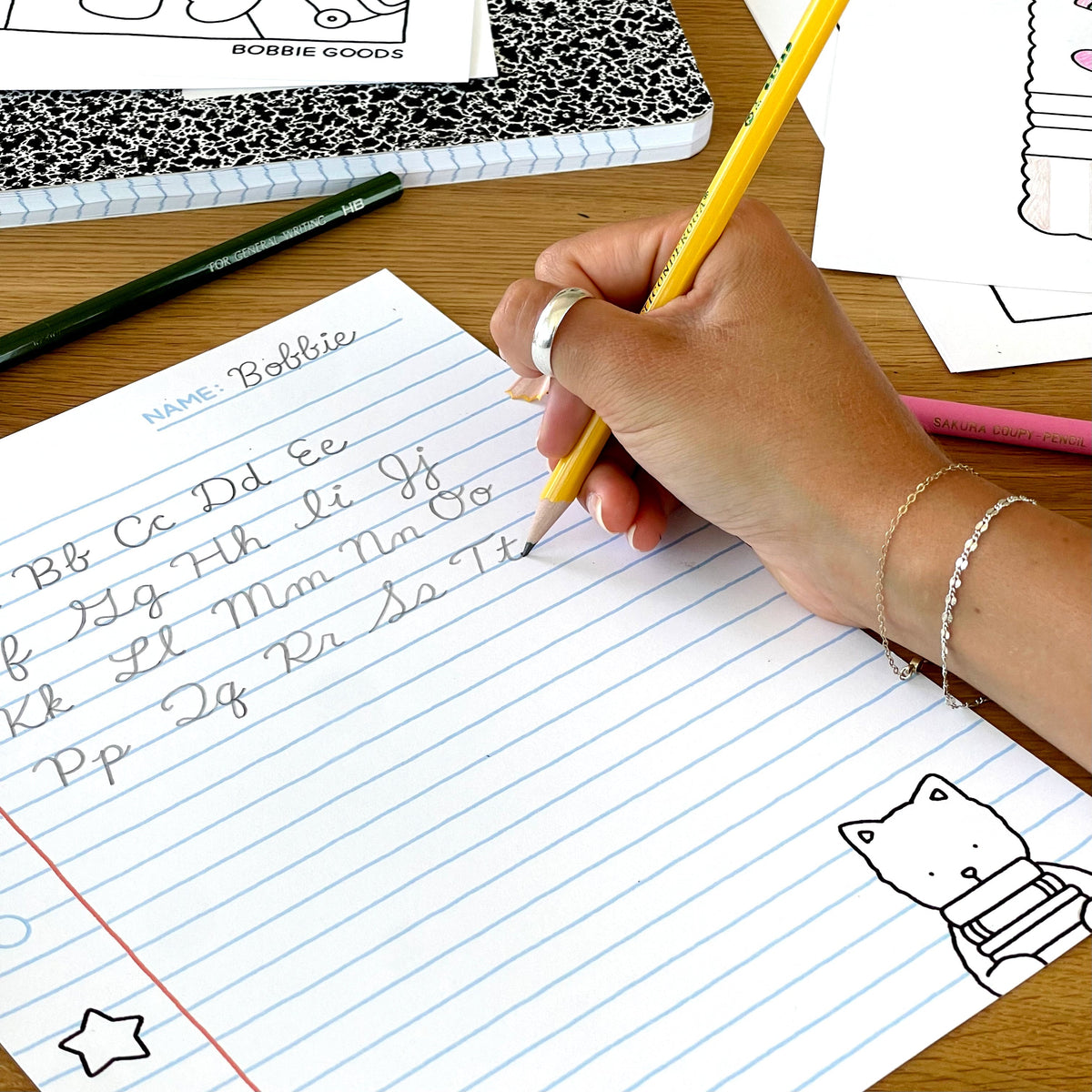 Kibakids - Digital Download • School is Cool Coloring Pages + Notes Page
