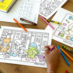 Kibakids - Digital Download • School is Cool Coloring Pages + Notes Page