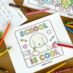 Kibakids - Digital Download • School is Cool Coloring Pages + Notes Page