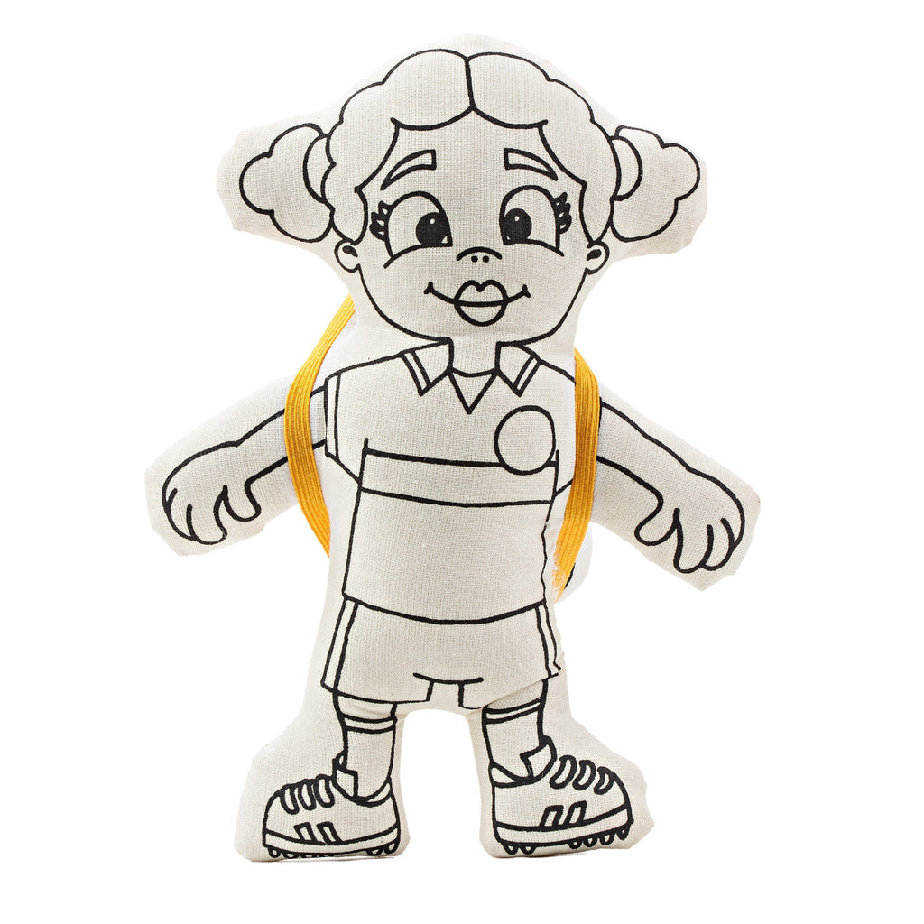 Kibakids - Sports Series: Soccer Girl with Pigtails Coloring Set