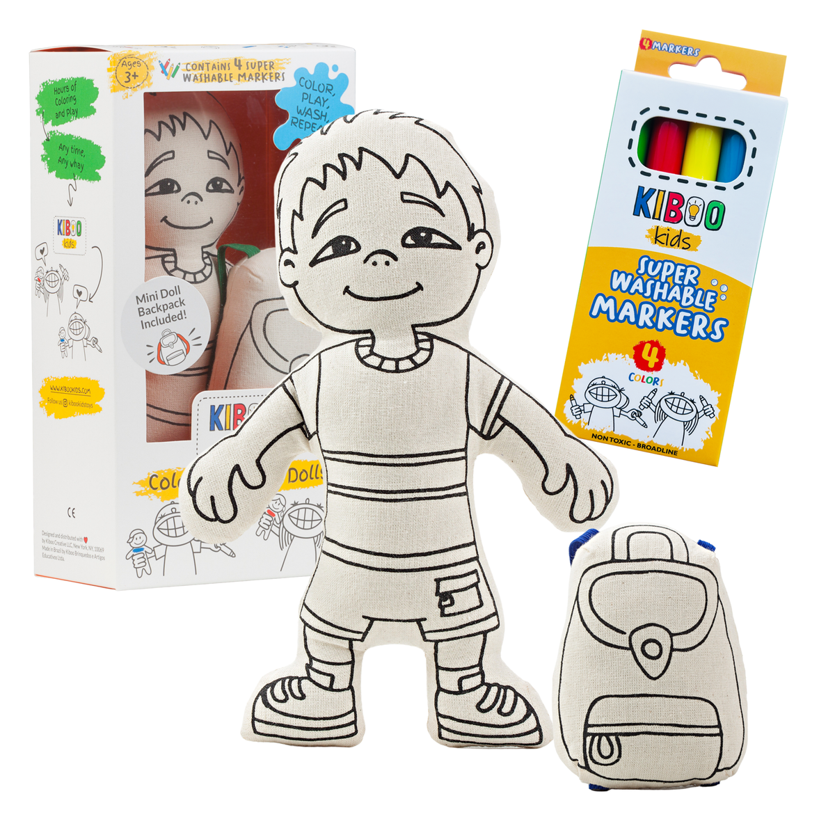 Kibakids - Boy with Pocket Shorts Coloring Set