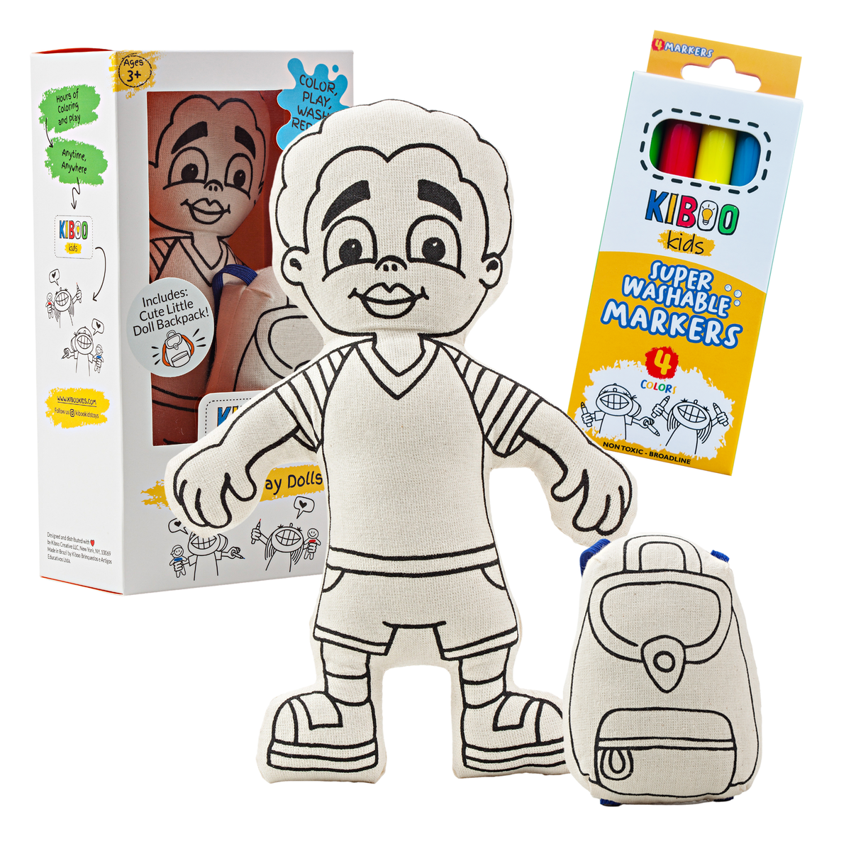Kibakids - Boy with Striped T-Shirt Coloring Set