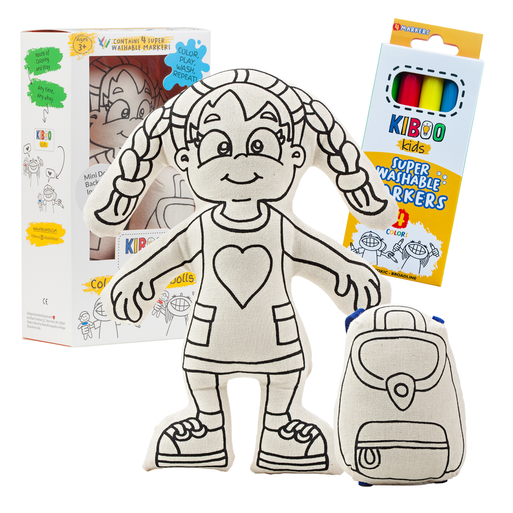 Kibakids - Girl with Braids Coloring Set