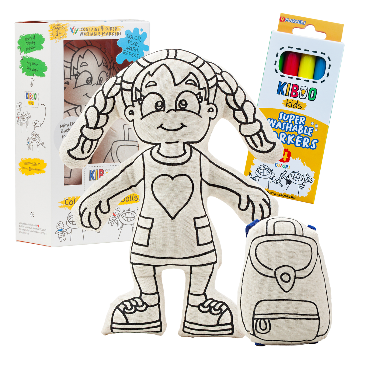Kibakids - Girl with Braids Coloring Set