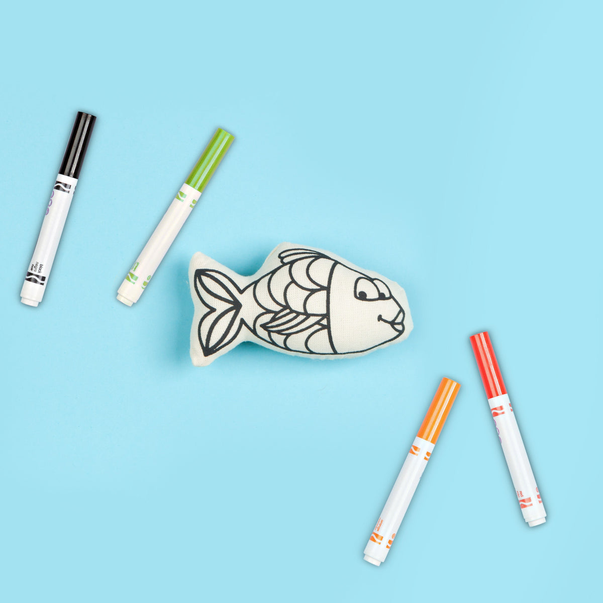 Kibakids - Sea Life Trio Coloring Set - Starfish, Turtle & Fish