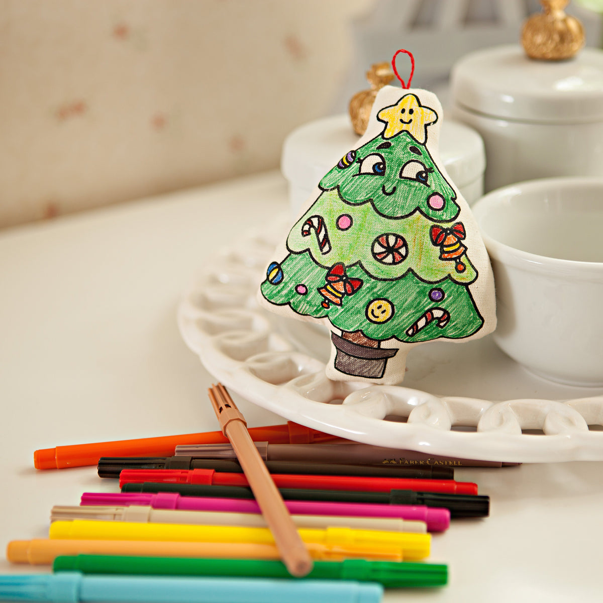Kibakids - Christmas Ornaments Duo - Santa Klaus and Tree Coloring Set
