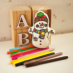 Kibakids - Christmas Ornaments Duo - Gingerbread Man and Snowman Coloring Set