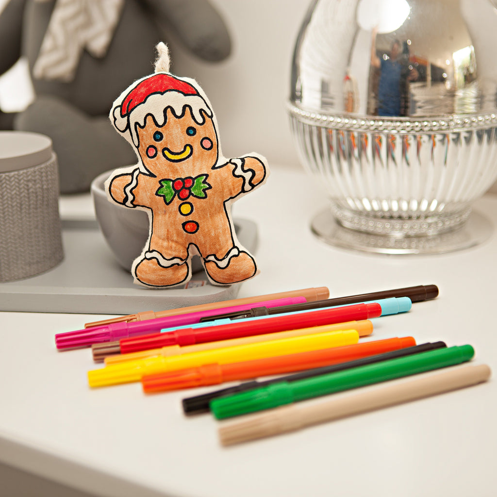 Kibakids - Christmas Ornaments Duo - Gingerbread Man and Snowman Coloring Set
