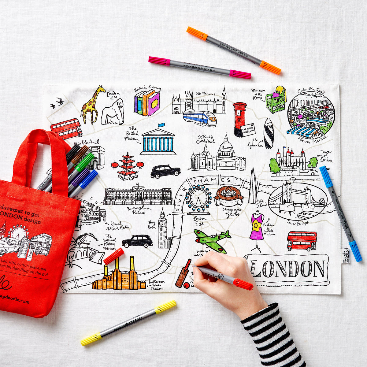 Kibakids - colour your own placemat gift bundle