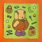 Kibakids - Pumpkin Puppy Glitter Sticker Sheet