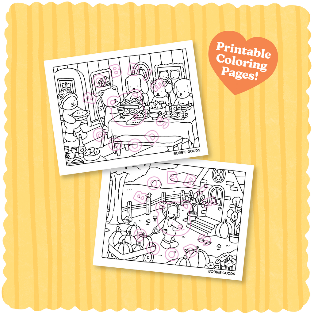 Kibakids - Digital Download • November Coloring Pages