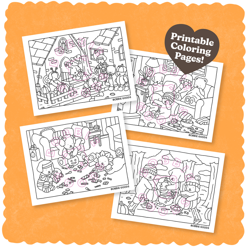 Kibakids - Digital Download • October Coloring Pages