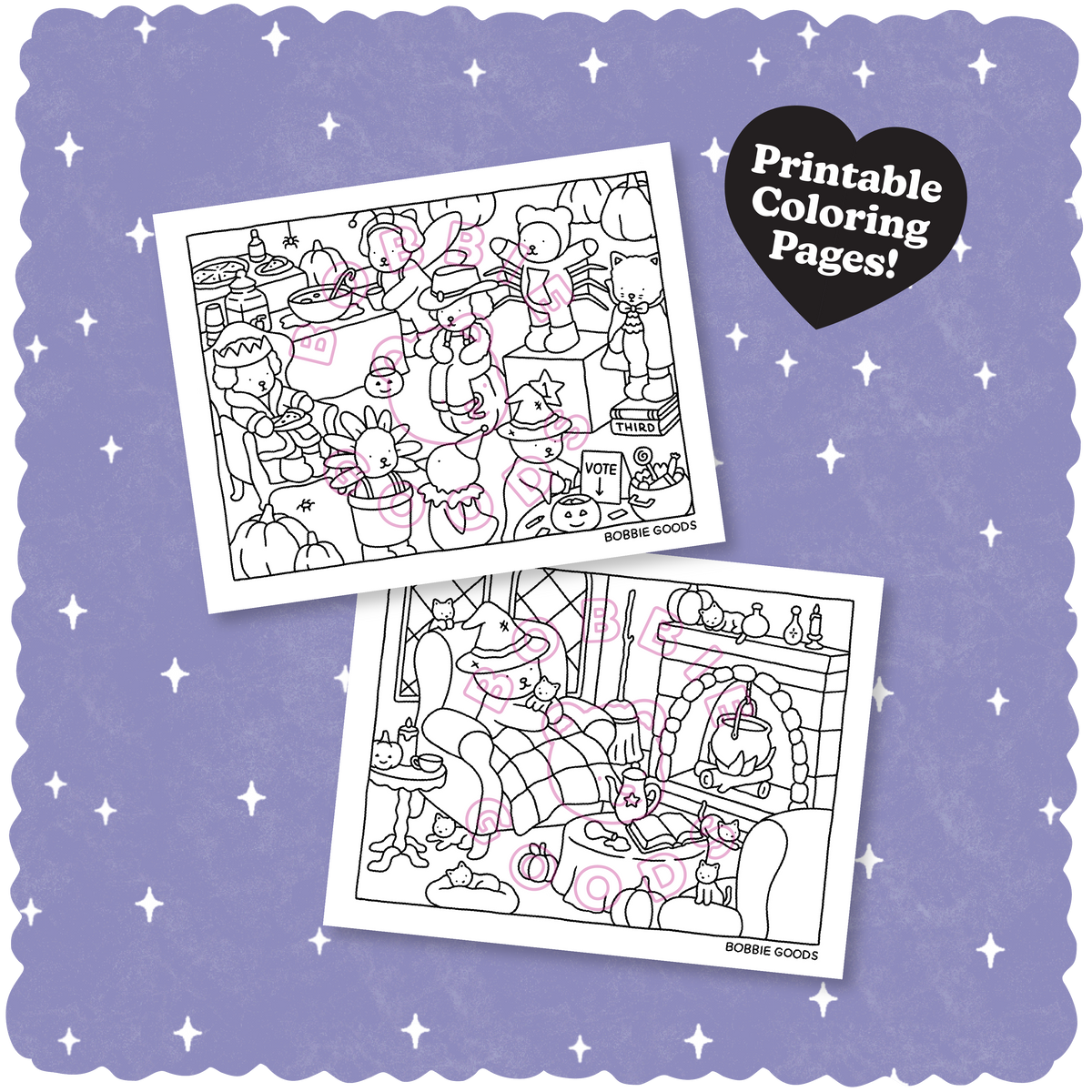 Kibakids - Digital Download • Halloween Coloring Pages