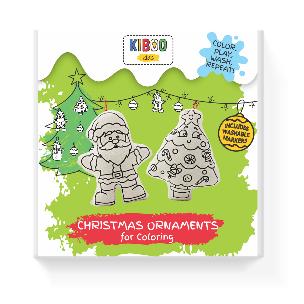Kibakids - Christmas Ornaments Duo - Santa Klaus and Tree Coloring Set
