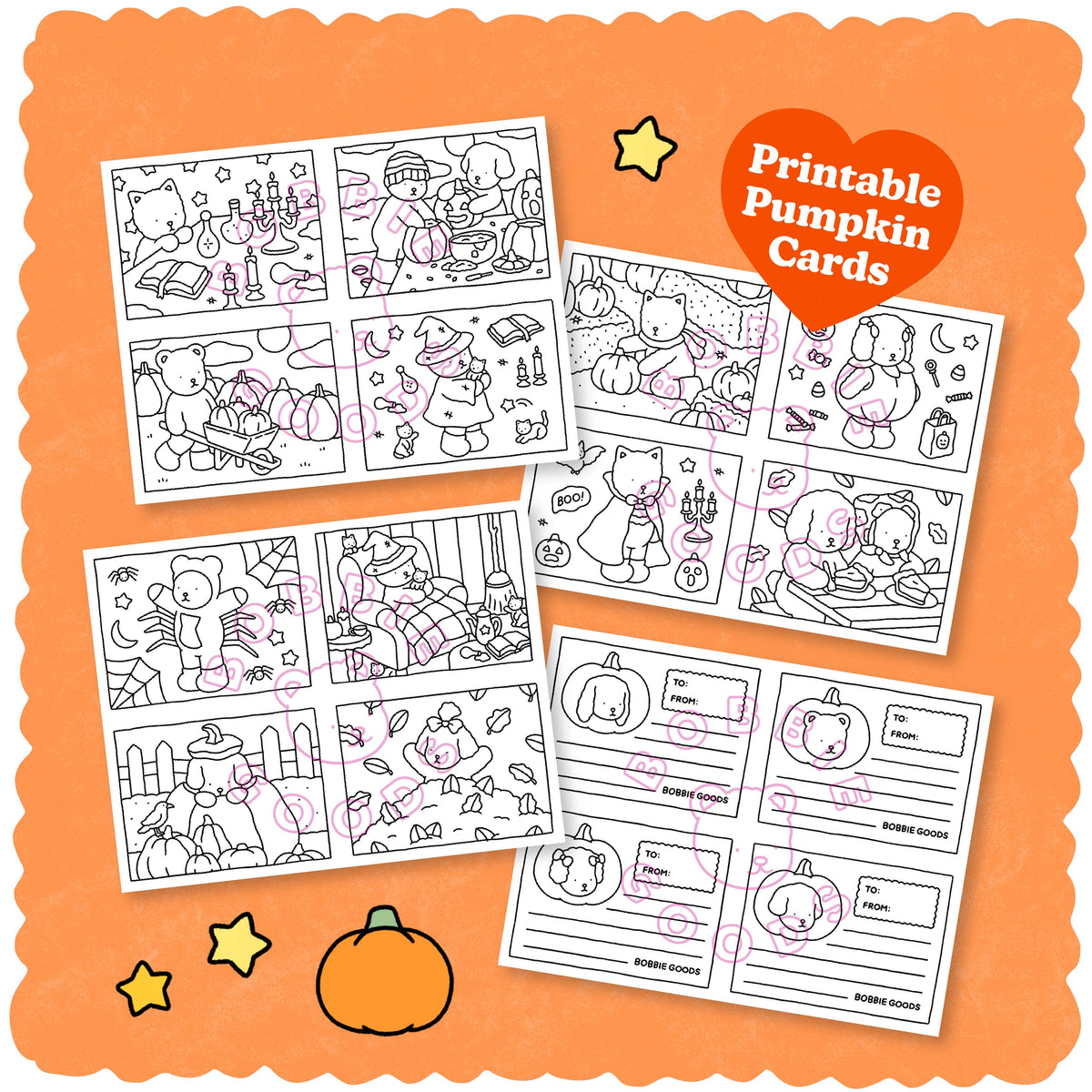 Kibakids - Digital Download • Pumpkin Coloring Grams