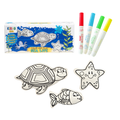 Kibakids - Sea Life Trio Coloring Set - Starfish, Turtle & Fish