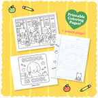 Kibakids - Digital Download • School is Cool Coloring Pages + Notes Page
