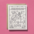 Kibakids - Sending Love Coloring Card