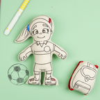 Kibakids - Sports Series: Soccer Girl with Ponytail Coloring Set
