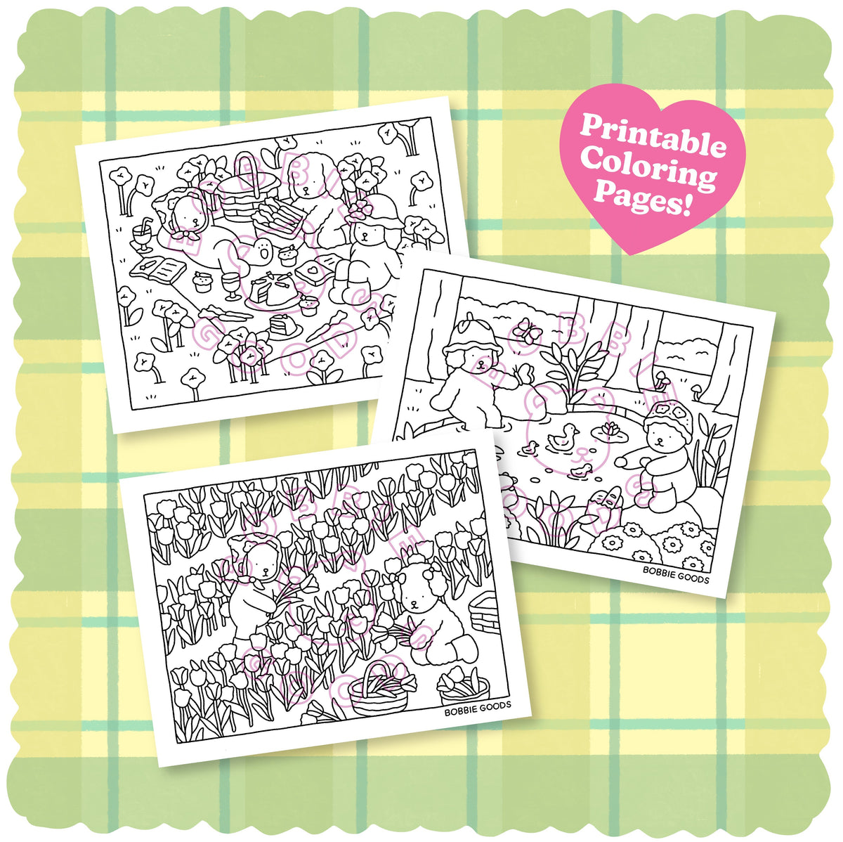 Kibakids - Digital Download • Spring Coloring Pages