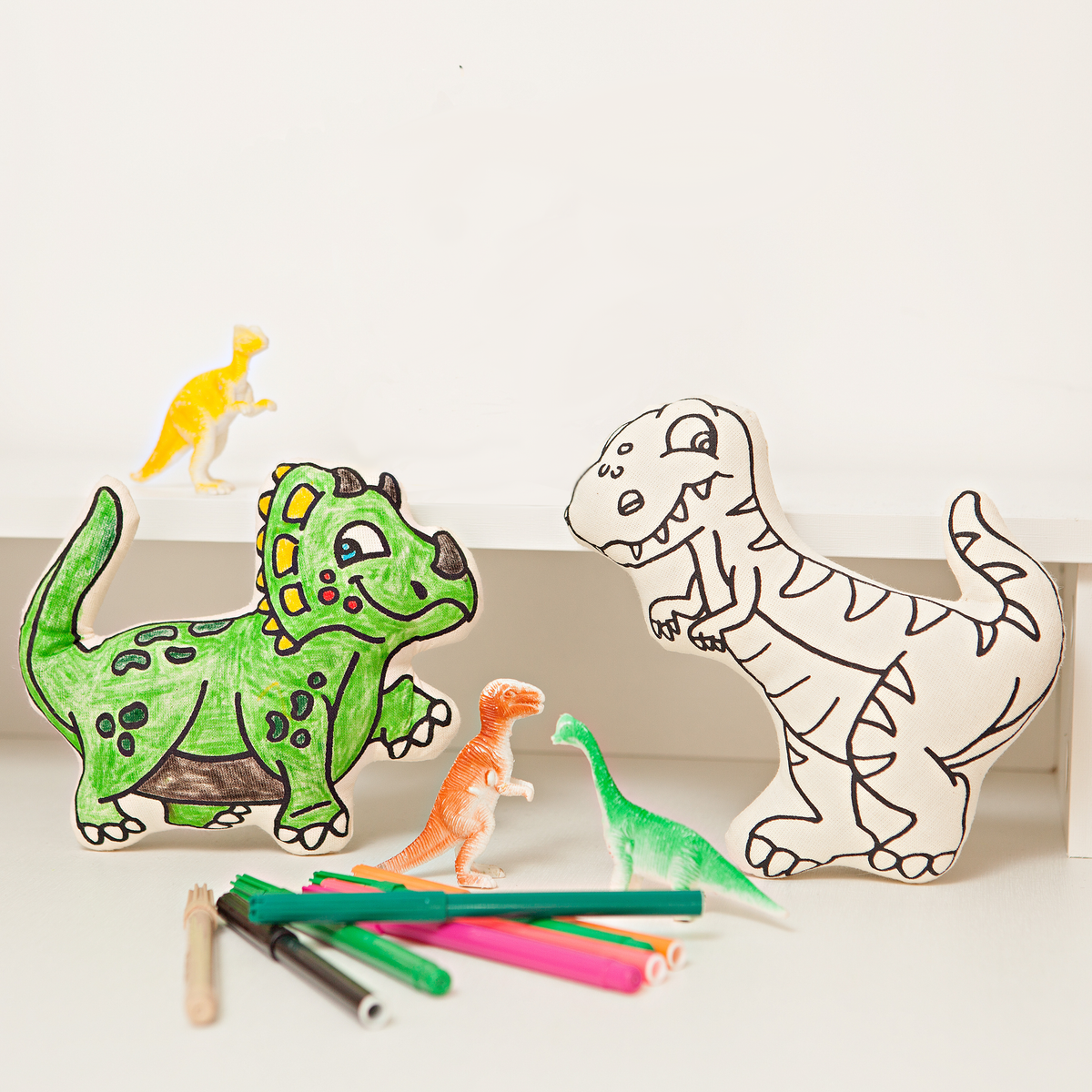 Kibakids - Dinosaurs Duo T-Rex & Triceratops Coloring Set