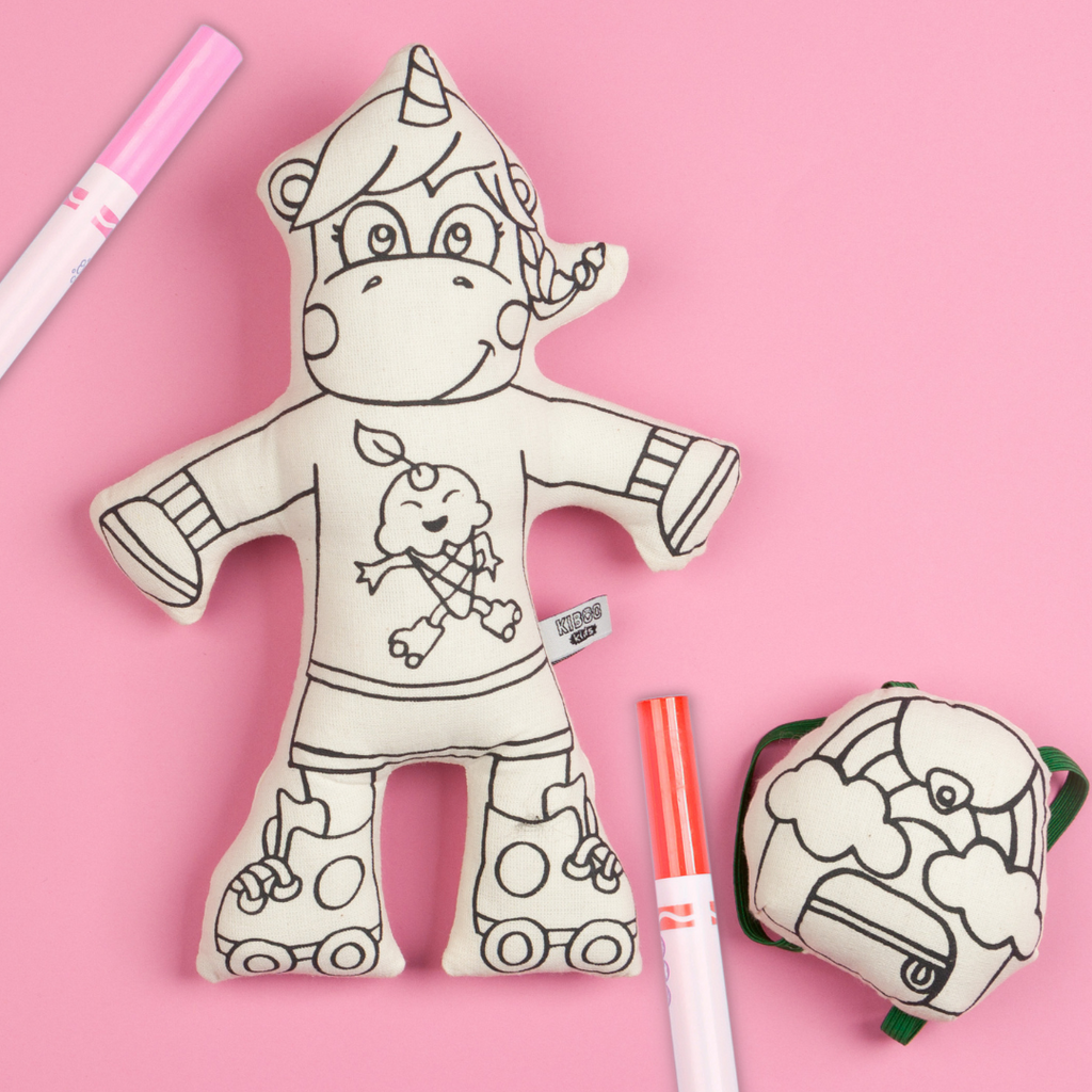 Kibakids - Unicorn with Rainbow Backpack Coloring Set