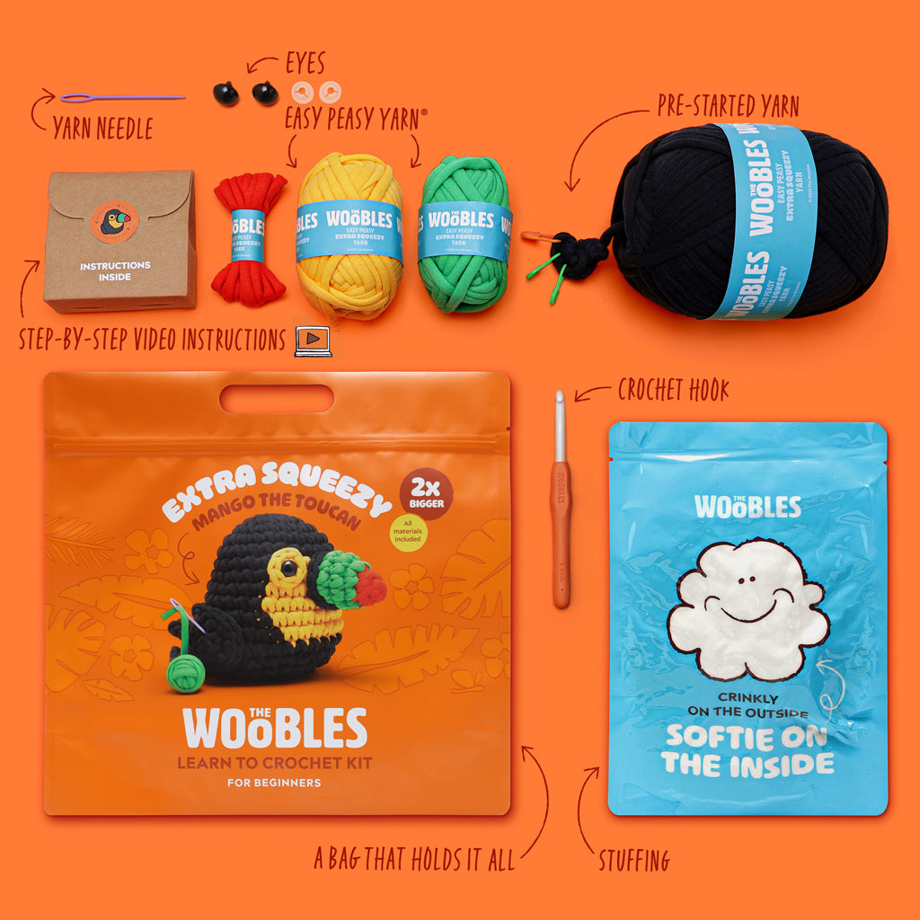 Kibakids - Mango the Toucan Extra Squeezy Crochet Kit
