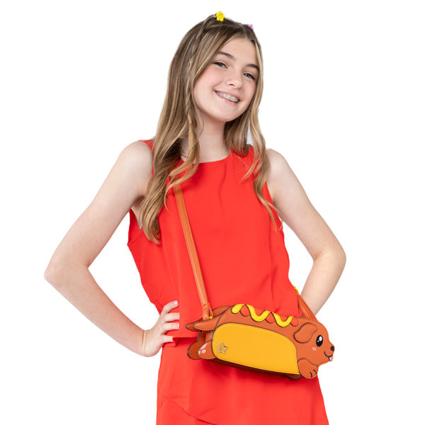 Kibakids - Kibakids Dachshund Hot Dog Crossbody Purse