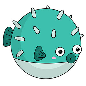 Kibakids - Mini Kibakids Teal Pufferfish