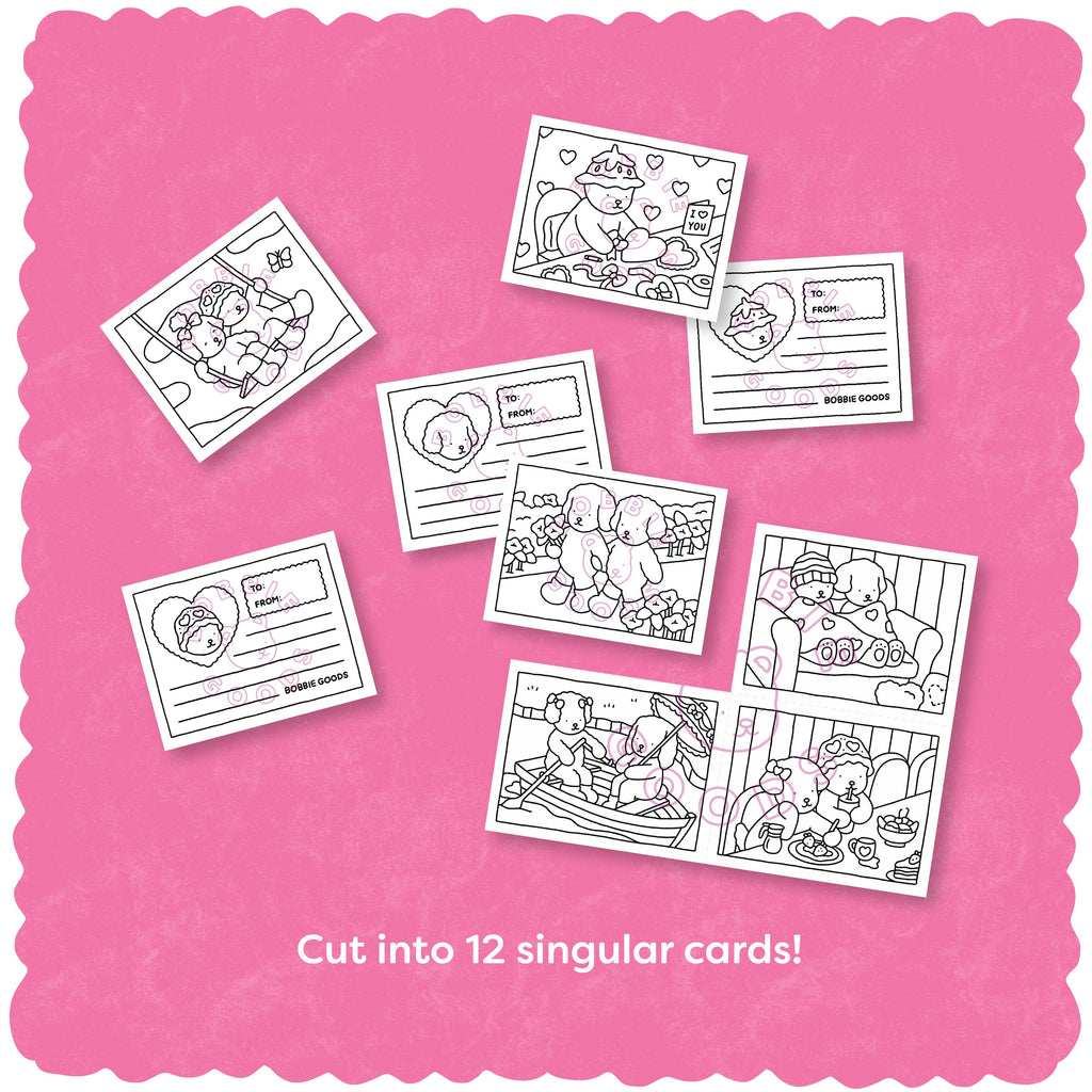 Kibakids - Digital Download • Valentine Coloring Cards