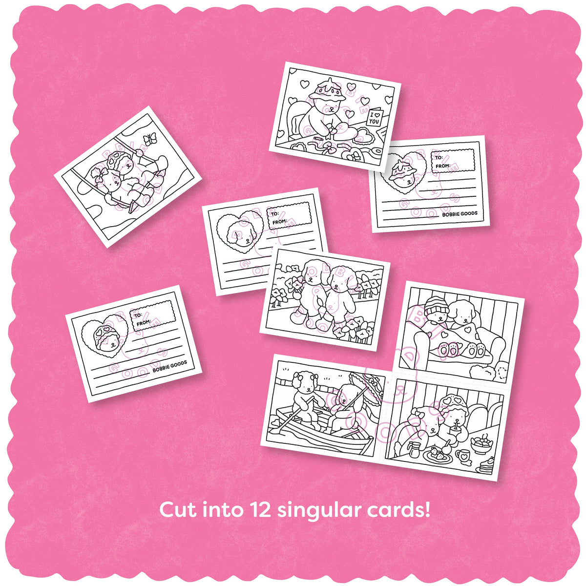 Kibakids - Digital Download • Valentine Coloring Cards